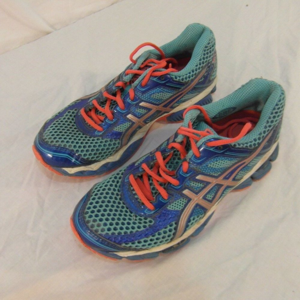 WOMEN'S ASICS GEL-CUMULUS 15 SEAFOAM GREEN SKY BLUE ELECTRIC PINK SHOES NM30546